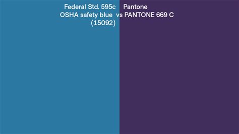 Federal Std 595c Osha Safety Blue 15092 Vs Pantone 669 C Side By