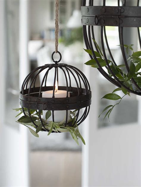 Small Rusty Cage Lantern Tea Lights Outdoor Candle Lanterns Tall