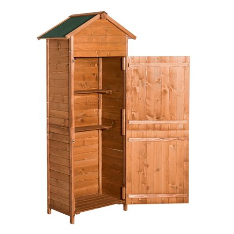 Outsunny Homcom Wooden Shed Timber Garden Storage Shed Outdoor Sheds