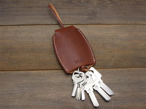 Handmade Leather Key Case Leather Key Holder With Pull Strap Etsy