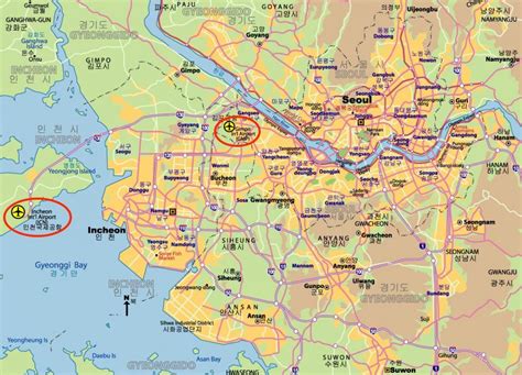Mapa Do Aeroporto De Seul Terminais Aeroportu Rios E Port Es Do Aeroporto De Seul