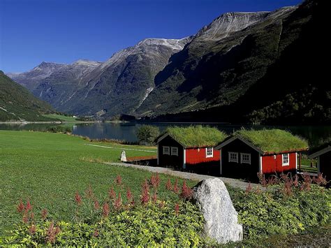 Background Image Norway Jostedalsbreen National Park Mountains Top