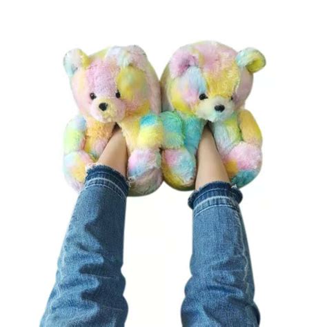 Teddy Bear House Slippers Women Home Indoor Soft Anti Slip Cute Slippers Winter Ebay