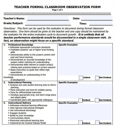 Formal Observation Lesson Plan Template Lovely 5 Sample Teacher