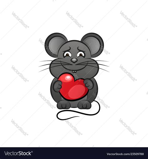 cartoon cute mouse love heart royalty free vector image