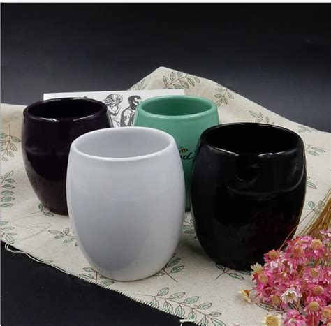 Fancy Egg Or Oval Ceramic Coffee Cupceramic Mug No Handlewhite