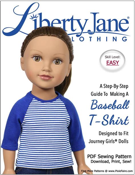 Liberty Jane Baseball T Shirt Doll Clothes Pattern For Journey Girls Dolls