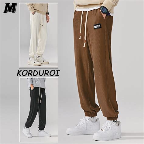 Jual COD Celana Panjang Corduroy Casual Model Lurus Pria Celana Korduroy Mode Retro Gaya Korea
