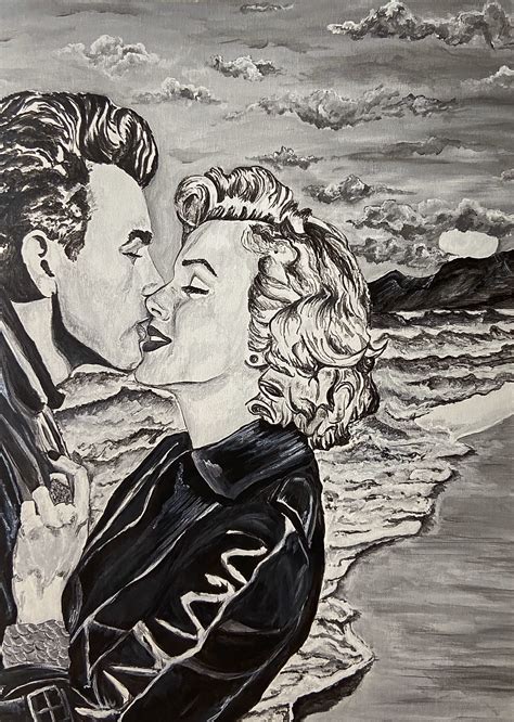 James Dean Marilyn Monroe Original Painting Print Etsy Hollywood
