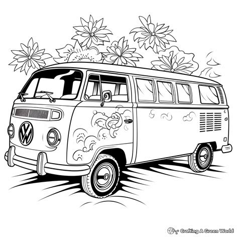 Hippie Van Coloring Pages Free And Printable