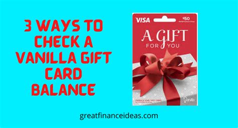 3 Ways To Check A Vanilla Gift Card Balance Finance Ideas For Saving