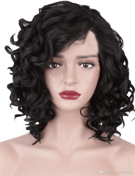 African Black Short Curly Hair Lady Long Curly Hair Black