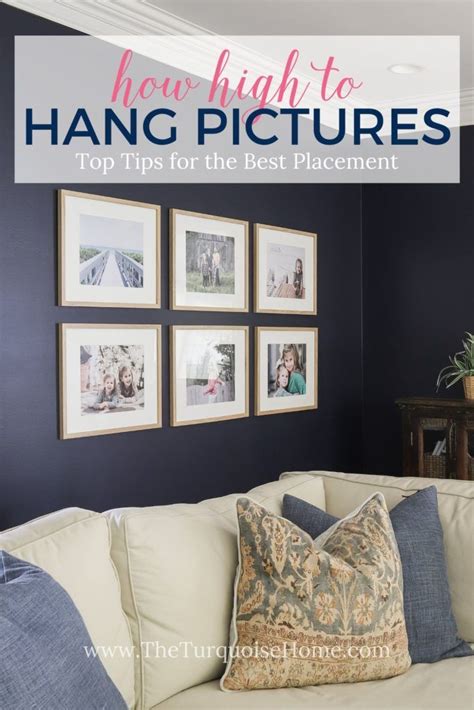 How High To Hang Pictures Living Room Gallery Wall Hale Navy Living