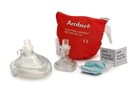 Ambu Cpr Mask Combo Adult And Pediatric In Red Pouch Lifeguard Outlet