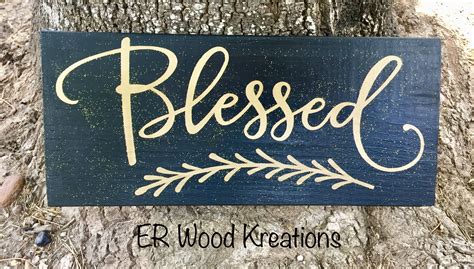 Wood Sign - Blessed Sign - Pallet Sign - Black & Gold Sign - Glitter Sign | Blessed sign, Pallet 