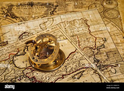 Voyage Géographie Navigation Concept Arrière Plan Ancienne Boussole