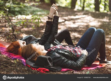 Lesbians Lying In Forest Stock Photo By Photographee Eu
