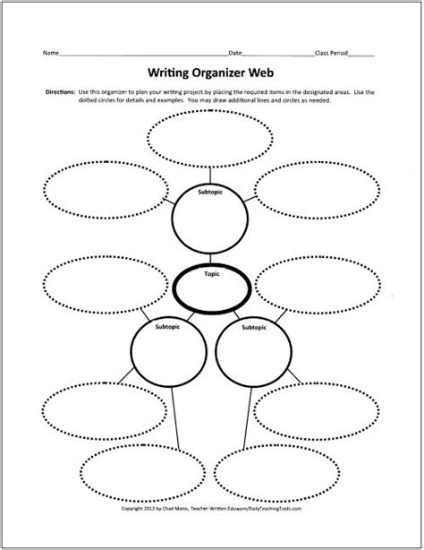 Free Graphic Organizers For Teaching Writing Free Graphic Organizers