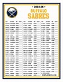 Printable 2023-2024 Buffalo Sabres Schedule