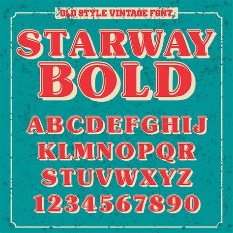 Premium Vector Vintage Style Font English Alphabet Letters And Numbers