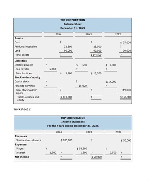 Free 9 Sample Accounting Worksheet Templates In Pdf Ms Word Excel