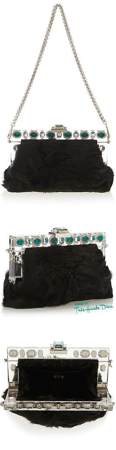 Dolce And Gabbana Fall 2015 Black Lamb Fur Evening Bag ♔thd♔ More Of This