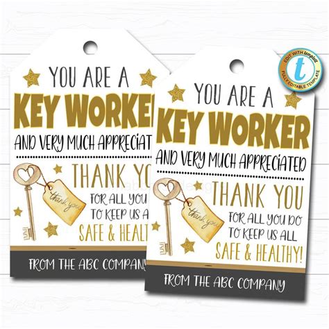 Key Frontline Workers Appreciation T Tag Thank You T Essential