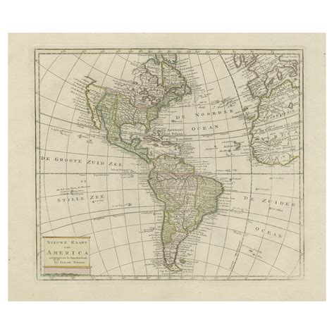 Original Antique Map Of North And South America By Becker Circa 1840