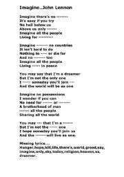 Dan from coos bay, oregonjohn lennon's imagined heaven encourages a lifestyle of unrestrained debauchery. Imagine John Lennon - worksheet by bill24