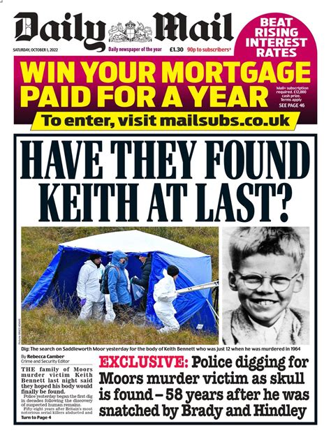 Daily Mail Front Page St Of October Tomorrow S Papers Today