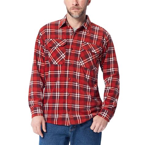 Buy Wrangler Authentics Mens Long Sleeve Quilted Lined Flannel Shirt