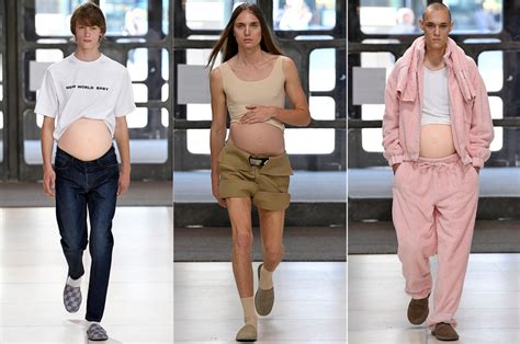 male models flaunt ‘pregnant bellies on the runway