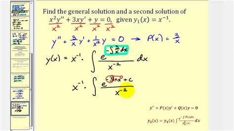 Second order linear differential equations. Shortcut Reduction of Order - Linear Second Order ...