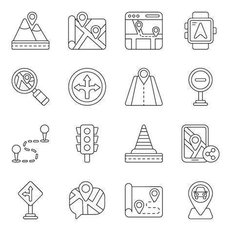 Premium Vector Pack Of Direction Line Icons