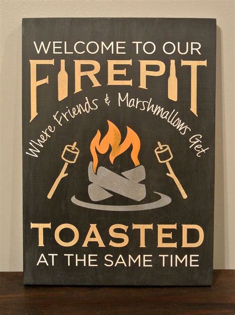 Please make your quotes accurate. Welcome to Our Firepit Fire Pit / Campfire Quote - Painted Wood Sign - Wall Decor - Quote Sign ...