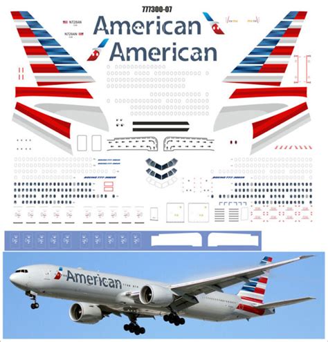 777300 07 Pas Decals Boeing 777 300er American Airlines Laser Decal 1