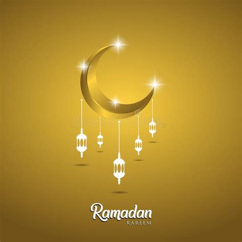 Ramadan Kareem Greeting Card Design With Arabic Lanterns And Golden
