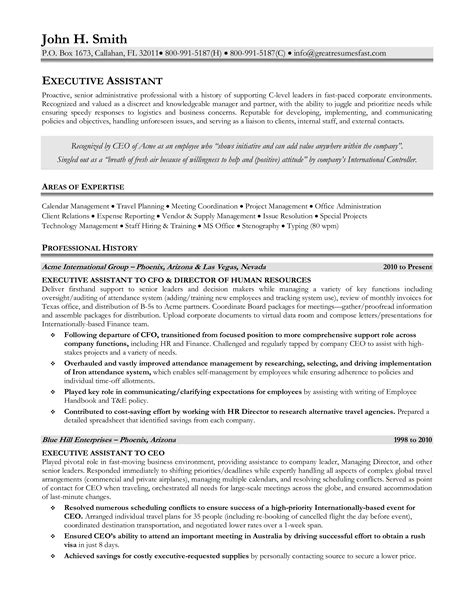 Executive Assistant Resume Sample Templates At