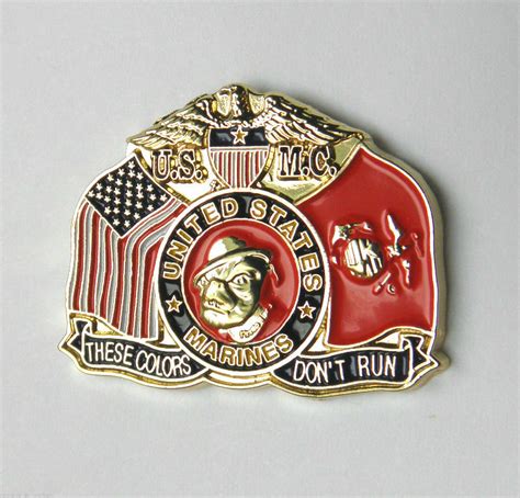 Us Marine Corps Usmc Marines These Colors Dont Run Lapel Pin Badge 11