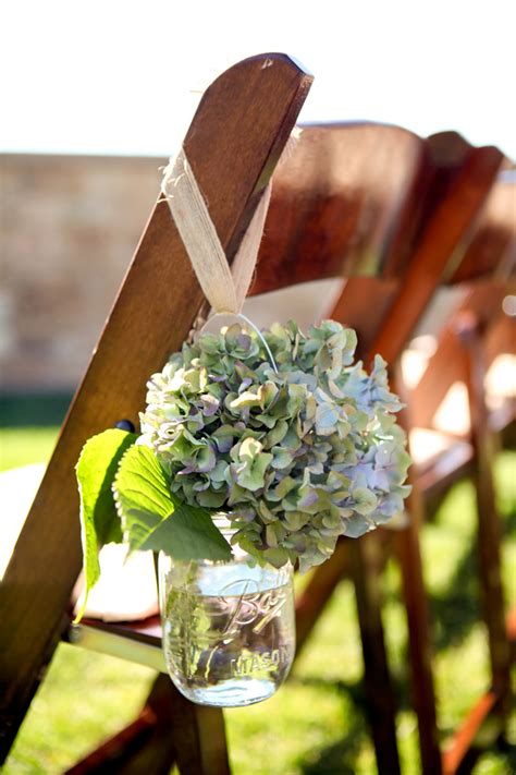 Hydrangeas In Jar Aisle Decor Elizabeth Anne Designs The Wedding Blog