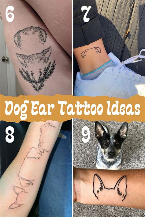 Outline Dog Ear Tattoo Designs For Minimalist Dog Lovers Tattoo Glee
