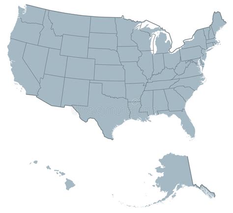 De Kaart Van De Verenigde Staten Van Amerika Vector Illustratie