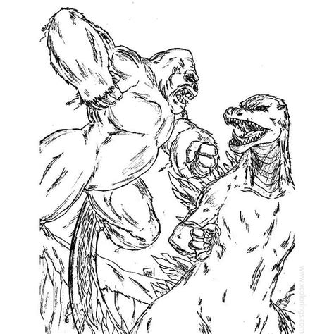 Godzilla Vs Kong Coloring Pages Sketch Drawing XColorings Com