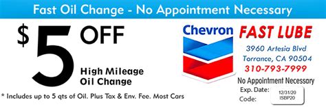 Oil Change Coupons And Discounts Synthetic Oil Change Specials