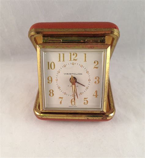Vintage Westclox 7 Jewels Alarm Clock Made In Germany Travel