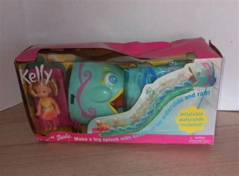 Vintage Barbie Little Sister Kelly Doll Super Slide Tub Toy Set Raft