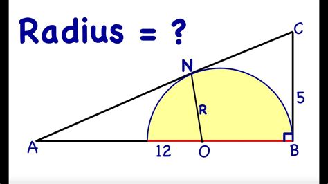 Math Olympiad Radius Of Semi Circle Youtube