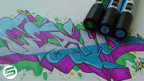Drawing Graffiti On Paper Youtube