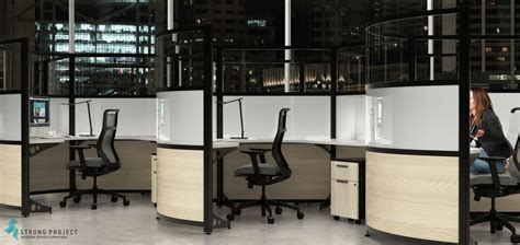 Curved Workstations With Privacy Screens Strong Project