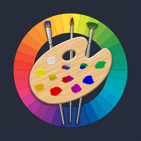 Color Wheel Artist Paint Palette And Brushes Color Wheel T Shirt